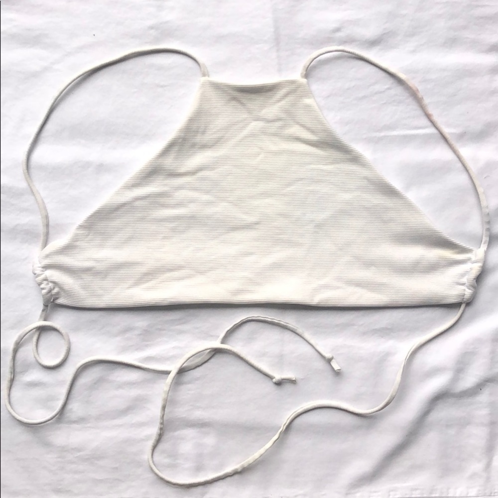 White modest bikini top